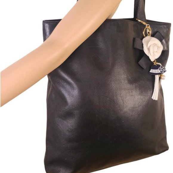 CHANEL Timeless Bag Lambskin Cc Black Cowhide Leather Tote - Picture 1 of 14